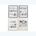 Youngs Wood Framed Camping Tabletop & Wall Sign, Assorted Color - 4 Piece 20817